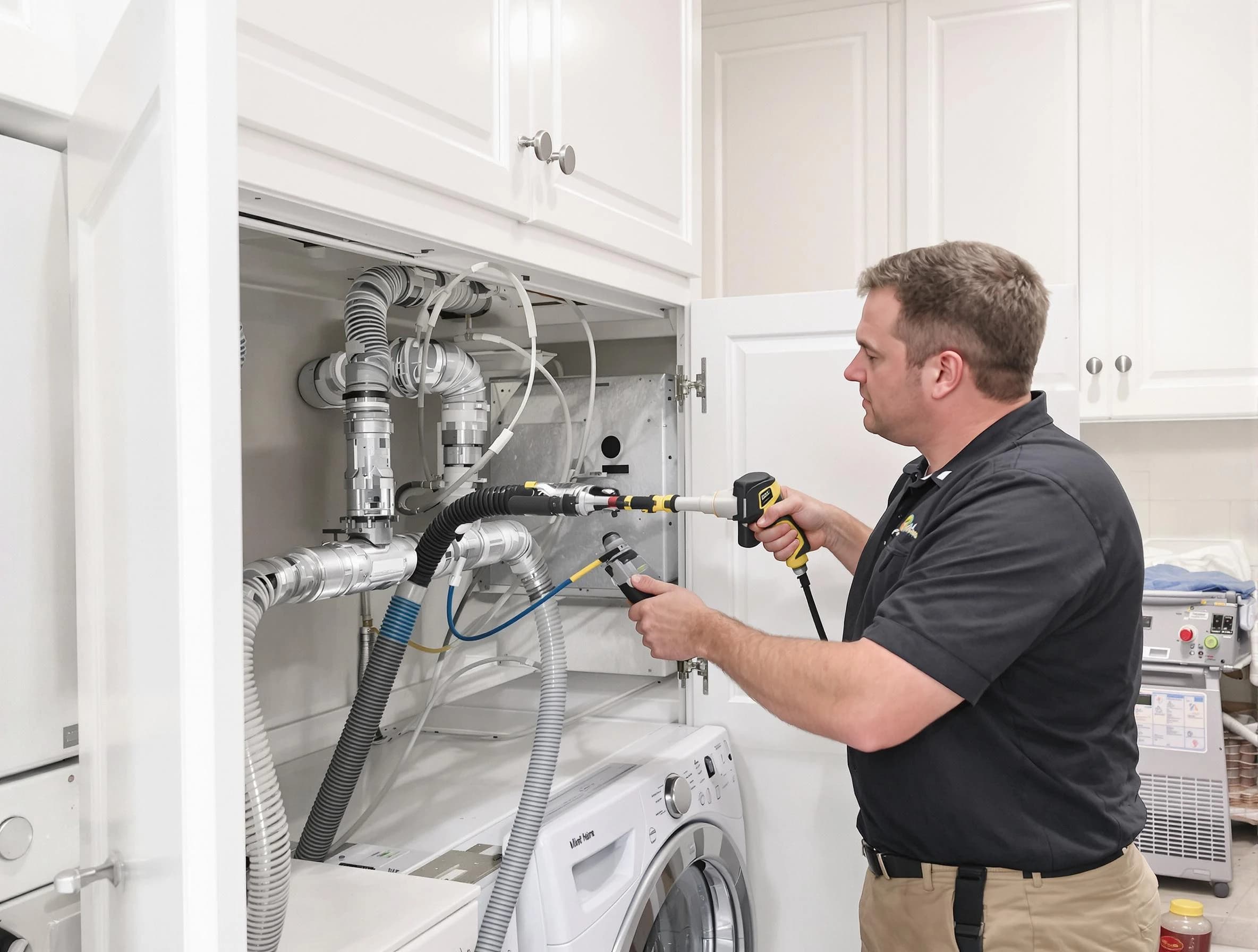 Shackle Island Dryer Vent Cleaning professional removing severe blockage from a clogged dryer vent in Shackle Island