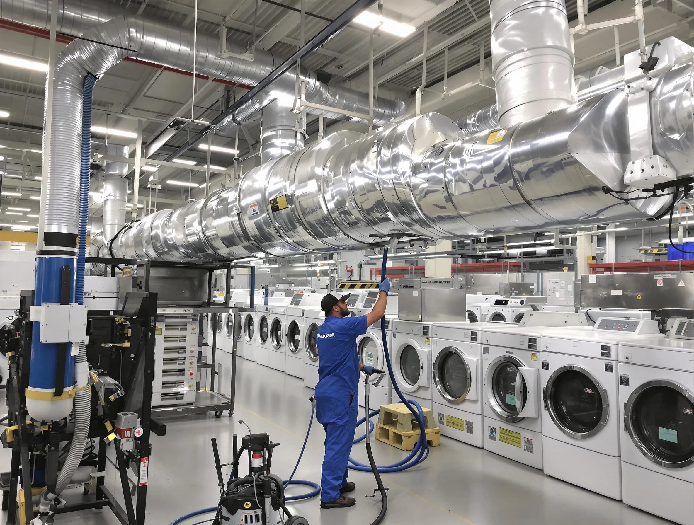 Shackle Island Dryer Vent Cleaning team performing heavy-duty industrial dryer vent cleaning in Shackle Island