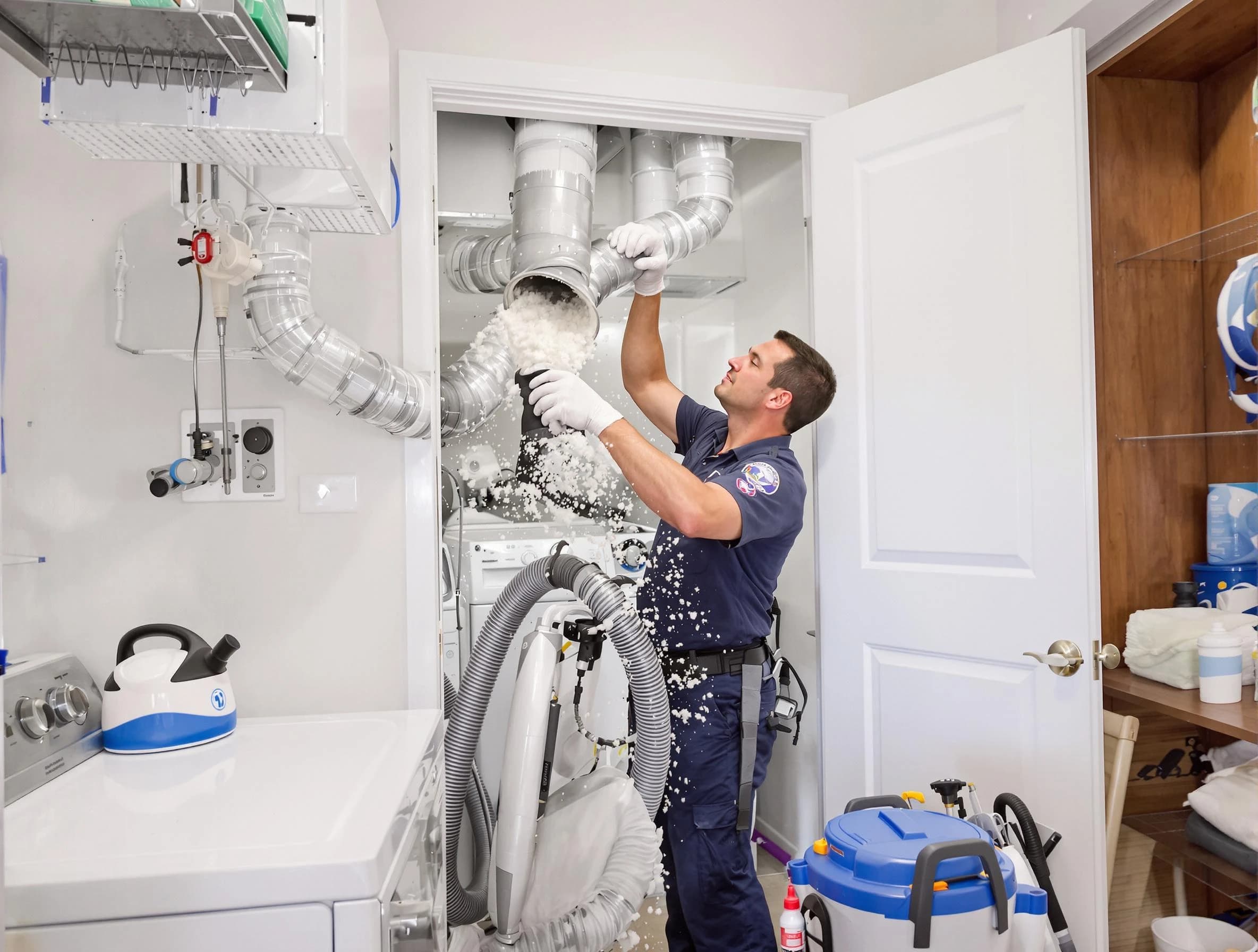 Shackle Island Dryer Vent Cleaning technician delivering thorough residential dryer vent cleaning service in Shackle Island
