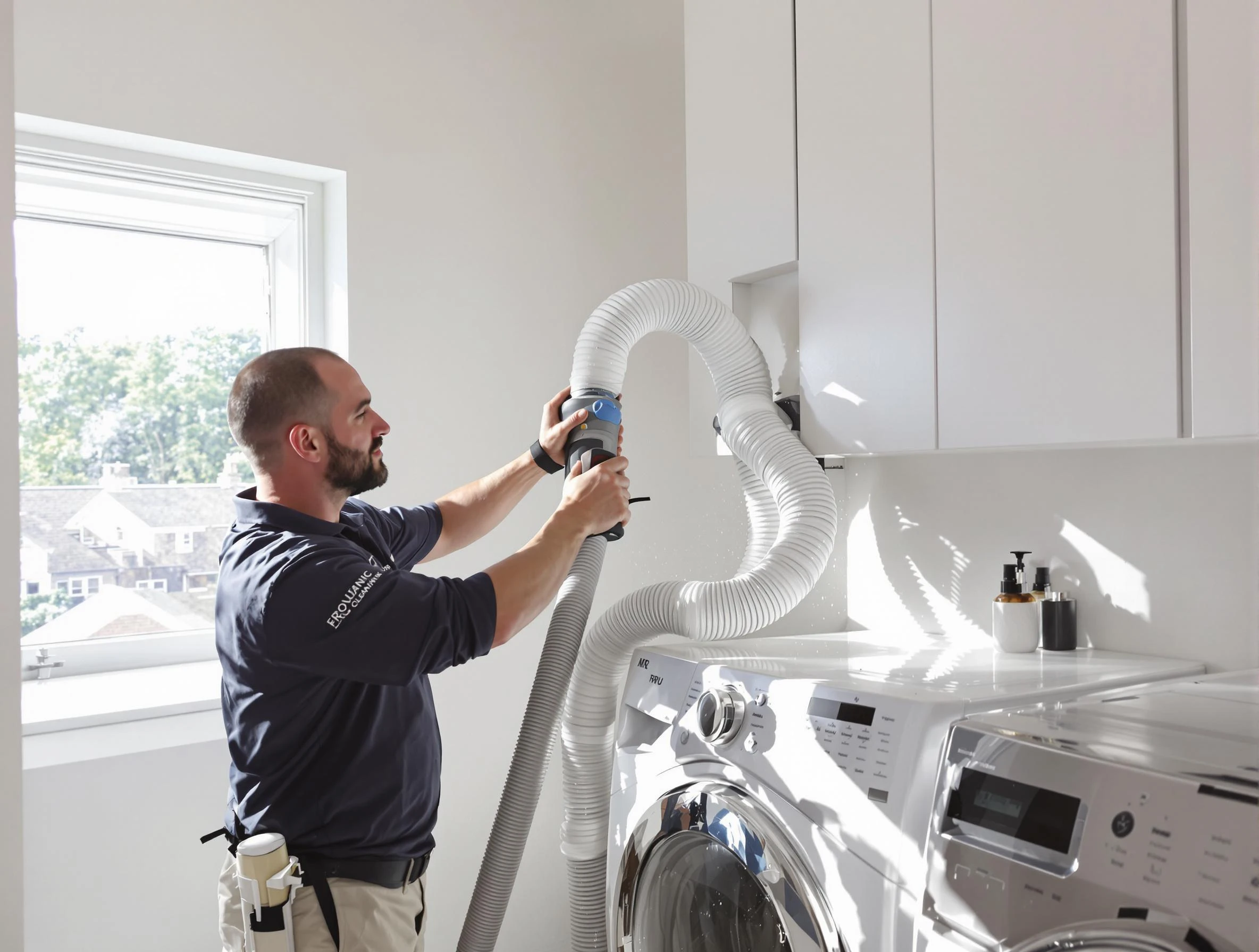 Certified Shackle Island Dryer Vent Cleaning technician performing dryer vent cleaning in Shackle Island