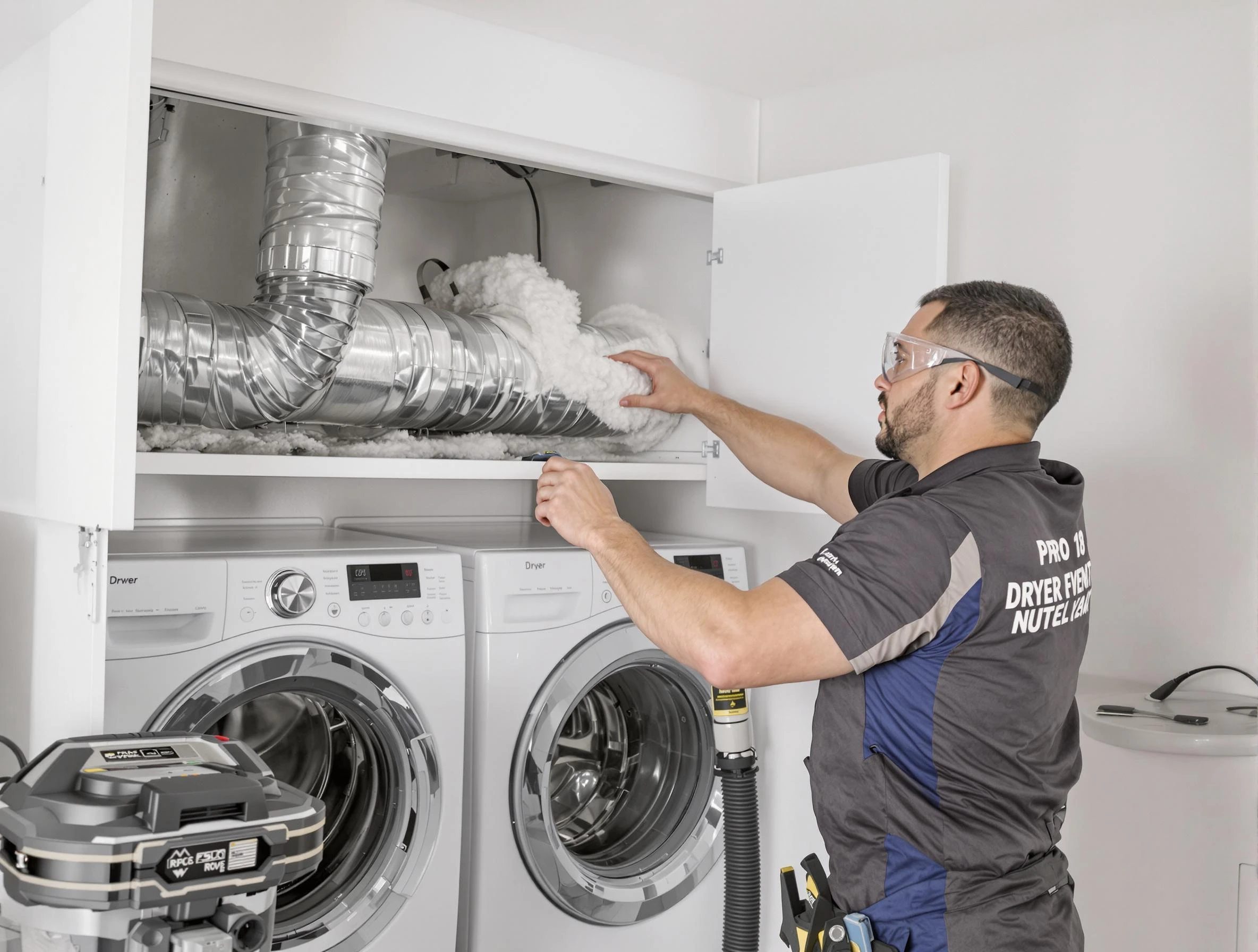 Shackle Island Dryer Vent Cleaning certified technician performing specialized gas dryer vent cleaning in Shackle Island